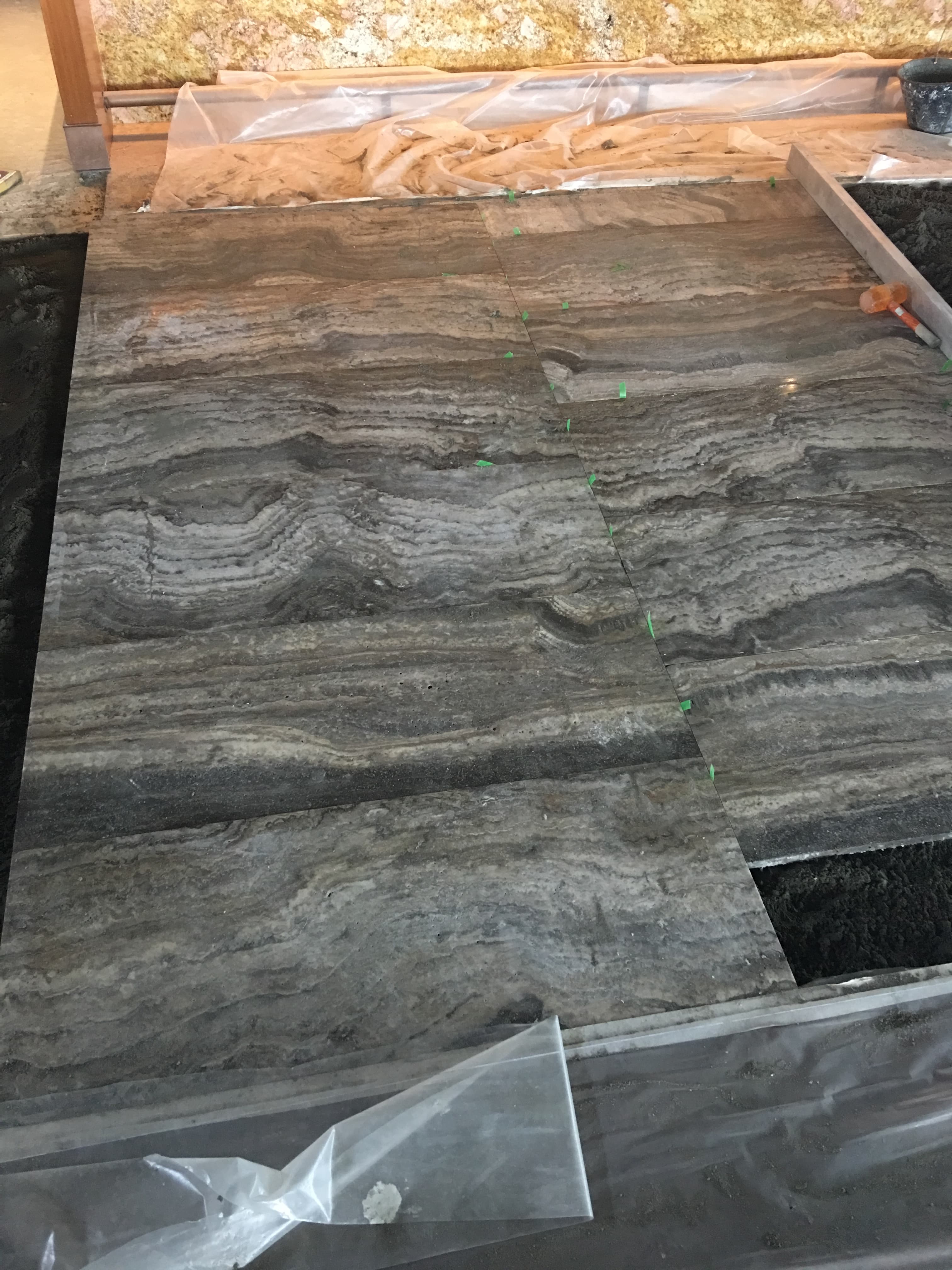 NOBU exclusive restaurant – new stone floor installation